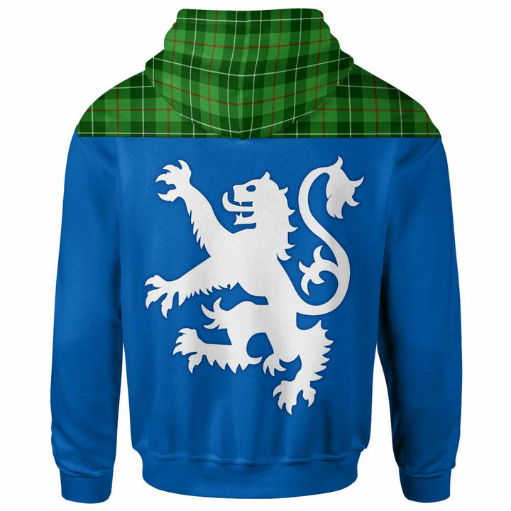 Scottish Galloway District Clan Tartan Hoodie - Lion Rampant of Scotland With Flag back Side Tartan Plaid