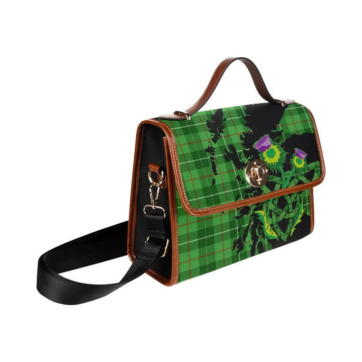 Scottish Galloway District Clan Tartan Waterproof Canvas Bag With Thistle Tartan Plaid 3