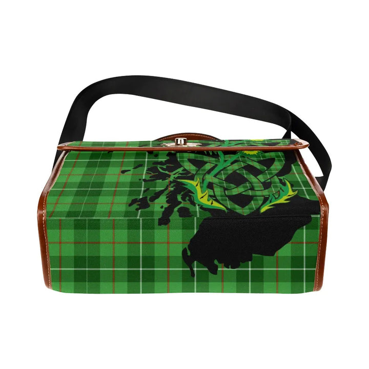 Scottish Galloway District Clan Tartan Waterproof Canvas Bag With Thistle Tartan Plaid 5