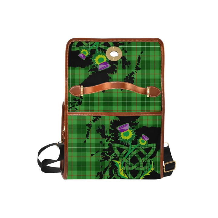 Scottish Galloway District Clan Tartan Waterproof Canvas Bag With Thistle Tartan Plaid 6