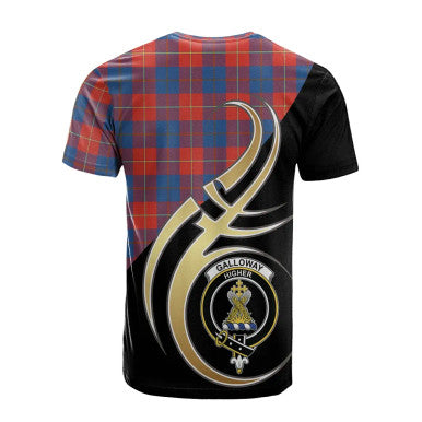 Scottish Galloway Red Clan Crest Tartan T-Shirt Believe in Me Back Side Tartan Plaid