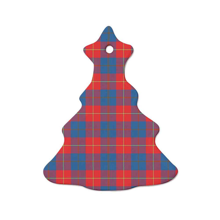 Scottish Galloway Red Clan Tartan Ceramic Ornament  Tree Shape Tartan Plaid