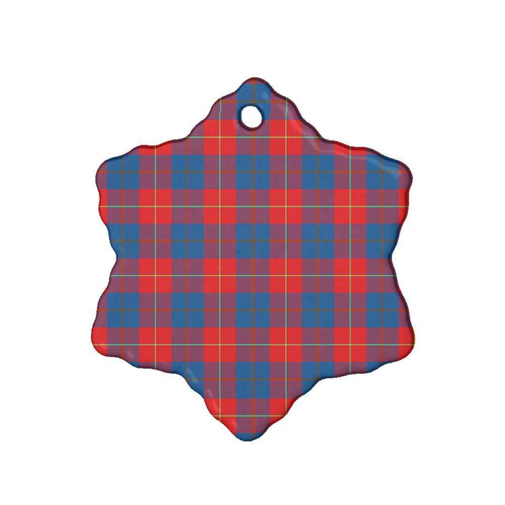 Scottish Galloway Red Clan Tartan Ceramic Ornament Snow Flake Shape Tartan Plaid