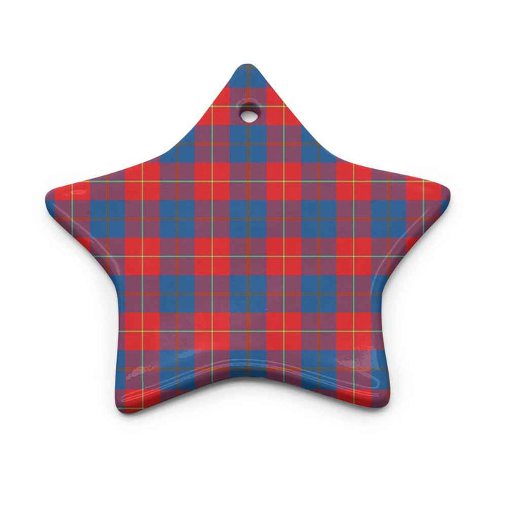 Scottish Galloway Red Clan Tartan Ceramic Ornament Star Shape Tartan Plaid