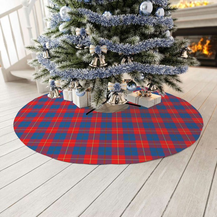 Scottish Galloway Red Clan Tartan Christmas Tree Skirt No Tassels 3 Tartan Plaid