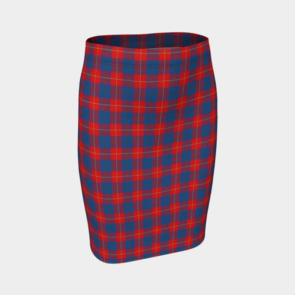 Scottish Galloway Red Clan Tartan Fitted Skirt Tartan Plaid 1