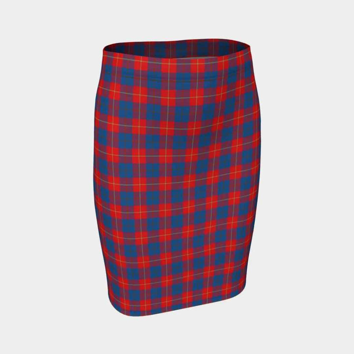 Scottish Galloway Red Clan Tartan Fitted Skirt Tartan Plaid 1