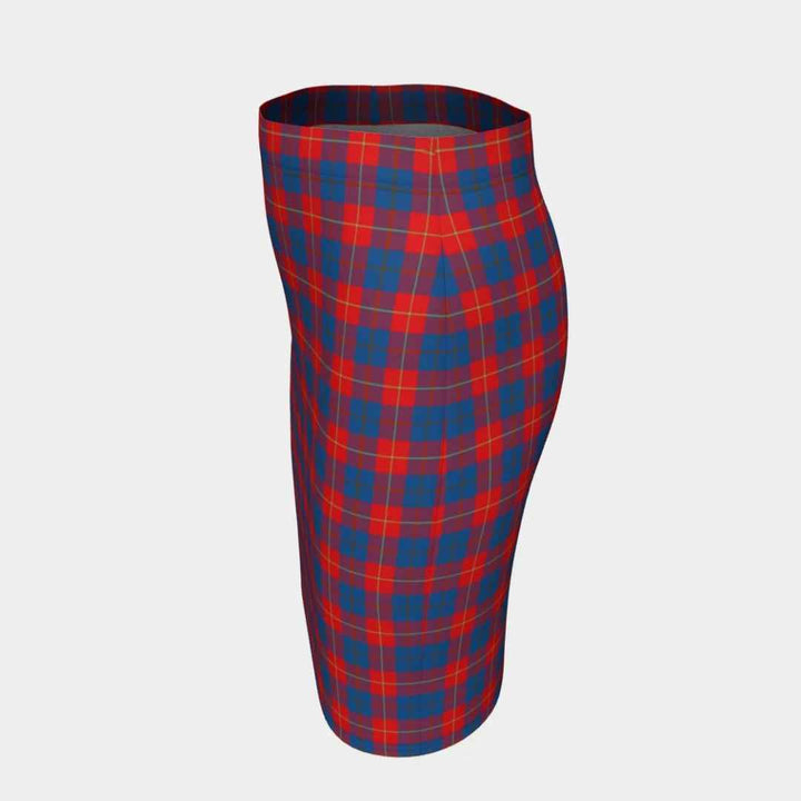 Scottish Galloway Red Clan Tartan Fitted Skirt Tartan Plaid 2