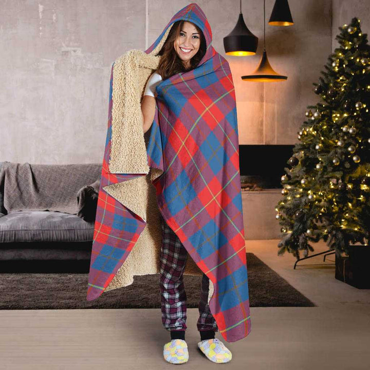 Scottish Galloway Red Clan Tartan Hooded Blanket Tartan Plaid 6