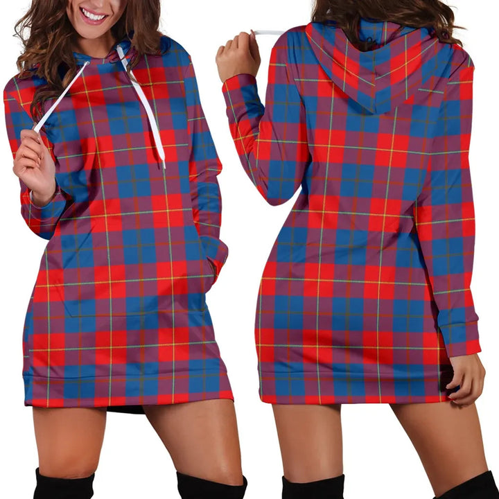 Scottish Galloway Red Clan Tartan Hoodie Dress
