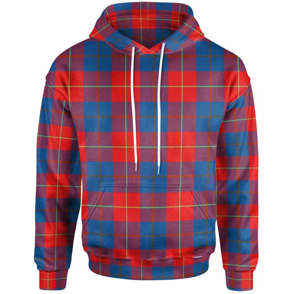 Scottish Galloway Red Clan Tartan Hoodie Front Side Tartan Plaid