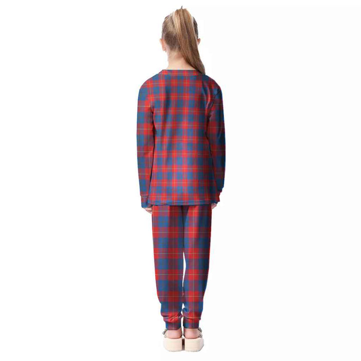 Scottish Galloway Red Clan Tartan Pajama Set Kid Back Side Tartan Plaid