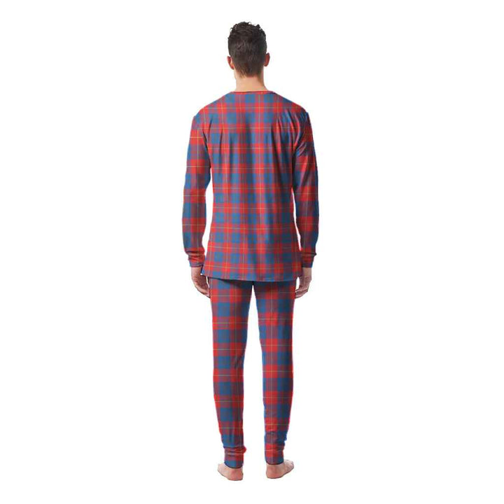 Scottish Galloway Red Clan Tartan Pajama Set Men Back Side Tartan Plaid