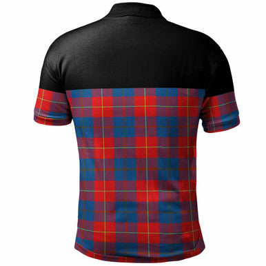 Scottish Galloway Red Clan Tartan Polo Shirt - Horizontal Style Back Side Tartan Plaid