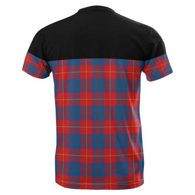 Scottish Galloway Red Clan Tartan T-Shirt Horizontal Style Back Side Tartan Plaid