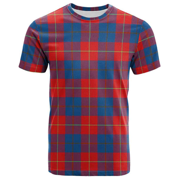 Scottish Galloway Red Clan Tartan T-Shirt Front Side Tartan Plaid