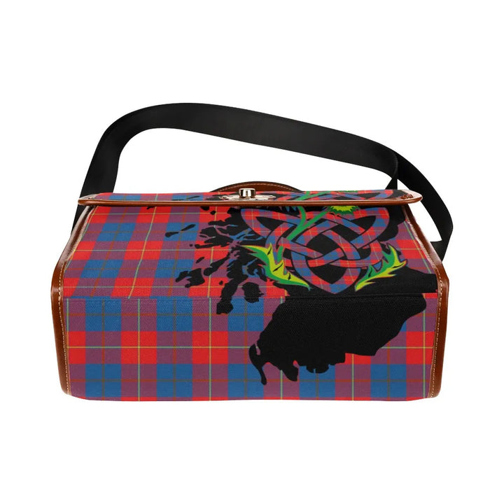 Scottish Galloway Red Clan Tartan Waterproof Canvas Bag With Thistle Tartan Plaid 5