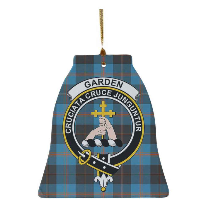 Scottish Garden Clan Crest Tartan Ceramic Ornament Bell Shape Tartan Plaid