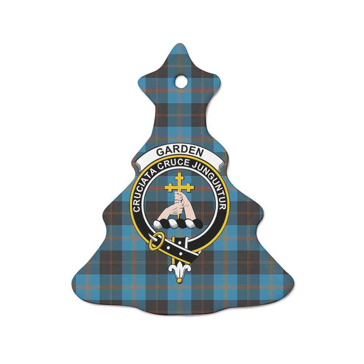Scottish Garden Clan Crest Tartan Ceramic Ornament Tree Shape Tartan Plaid