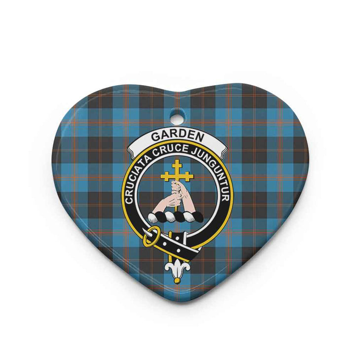 Scottish Garden Clan Crest Tartan Ceramic Ornament Heart Shape Tartan Plaid