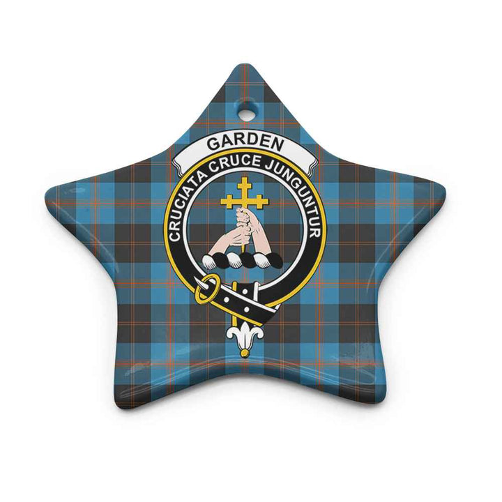 Scottish Garden Clan Crest Tartan Ceramic Ornament Star Shape Tartan Plaid