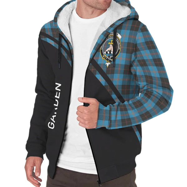 Scottish Garden Clan Crest Tartan Curve Sherpa Hoodie