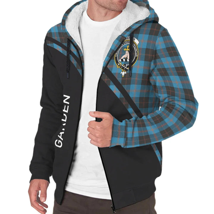 Scottish Garden Clan Crest Tartan Curve Sherpa Hoodie