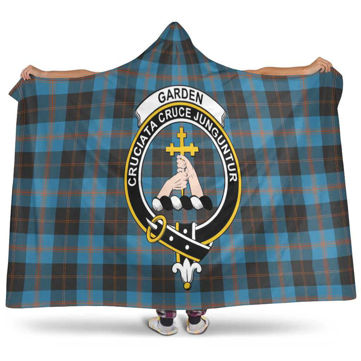 Scottish Garden Clan Crest Tartan Hooded Blanket Tartan Plaid 1