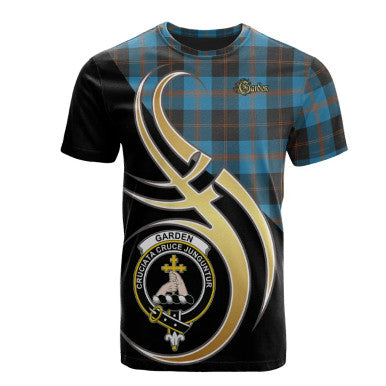 Scottish Garden Clan Crest Tartan T-Shirt Believe in Me Front Side Tartan Plaid
