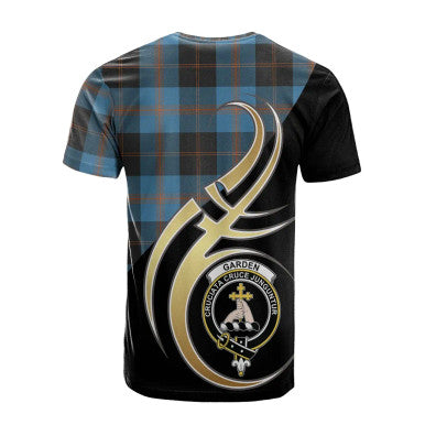 Scottish Garden Clan Crest Tartan T-Shirt Believe in Me Back Side Tartan Plaid