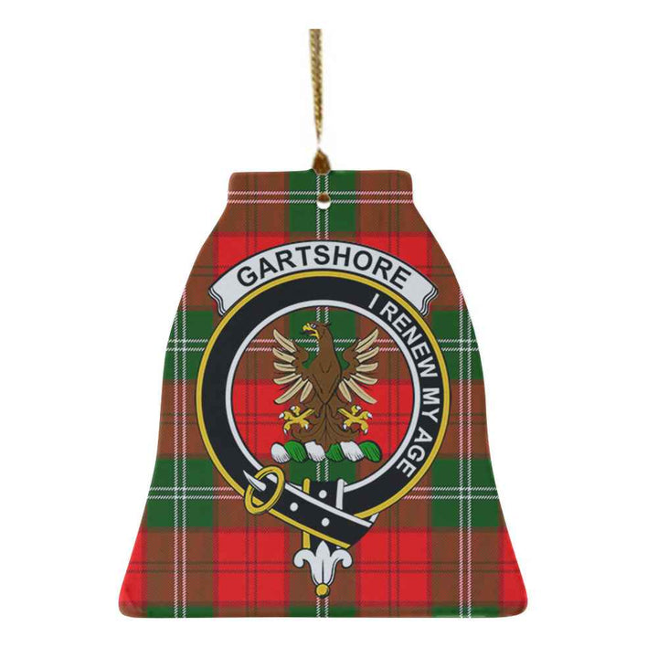Scottish Gartshore Clan Crest Tartan Ceramic Ornament Bell Shape Tartan Plaid