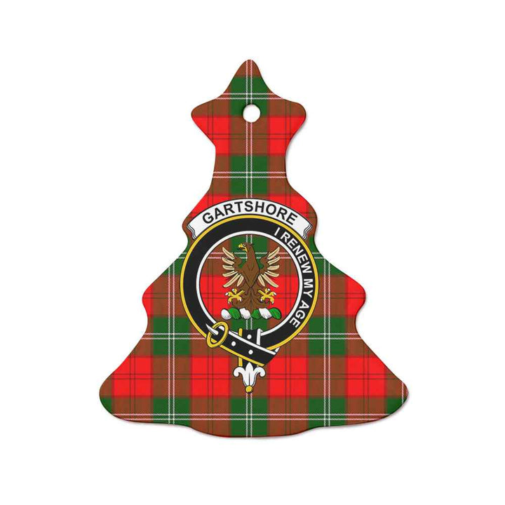 Scottish Gartshore Clan Crest Tartan Ceramic Ornament Tree Shape Tartan Plaid