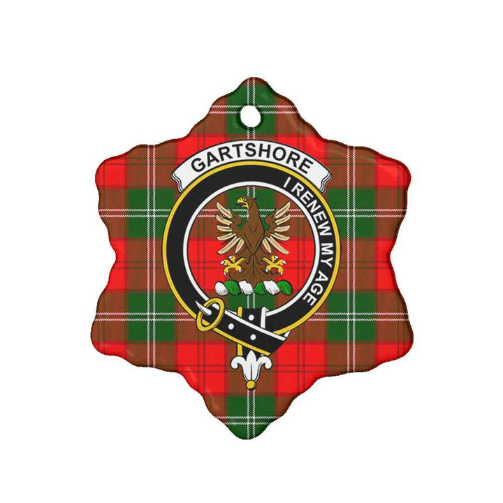 Scottish Gartshore Clan Crest Tartan Ceramic Ornament Snow Flake Shape Tartan Plaid