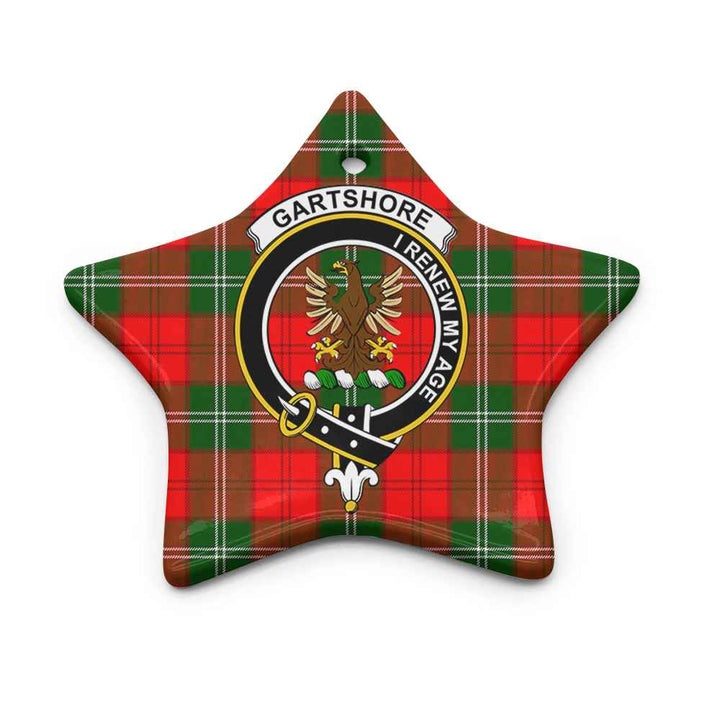 Scottish Gartshore Clan Crest Tartan Ceramic Ornament Star Shape Tartan Plaid