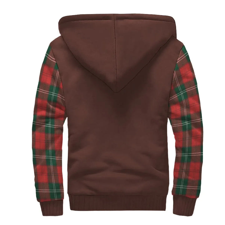 Scottish Gartshore Clan Crest Tartan Plaid Sleeve Sherpa Hoodie