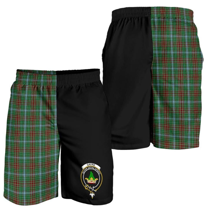 Scottish Gayre Clan Crest Tartan Half of Me Men's Shorts
