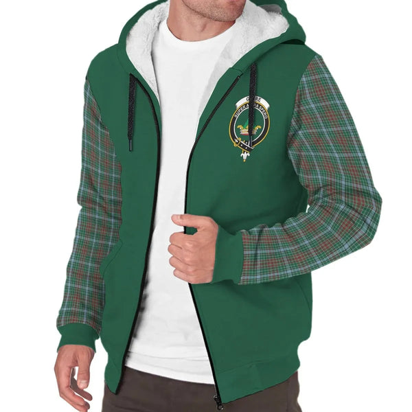 Scottish Gayre Clan Crest Tartan Plaid Sleeve Sherpa Hoodie