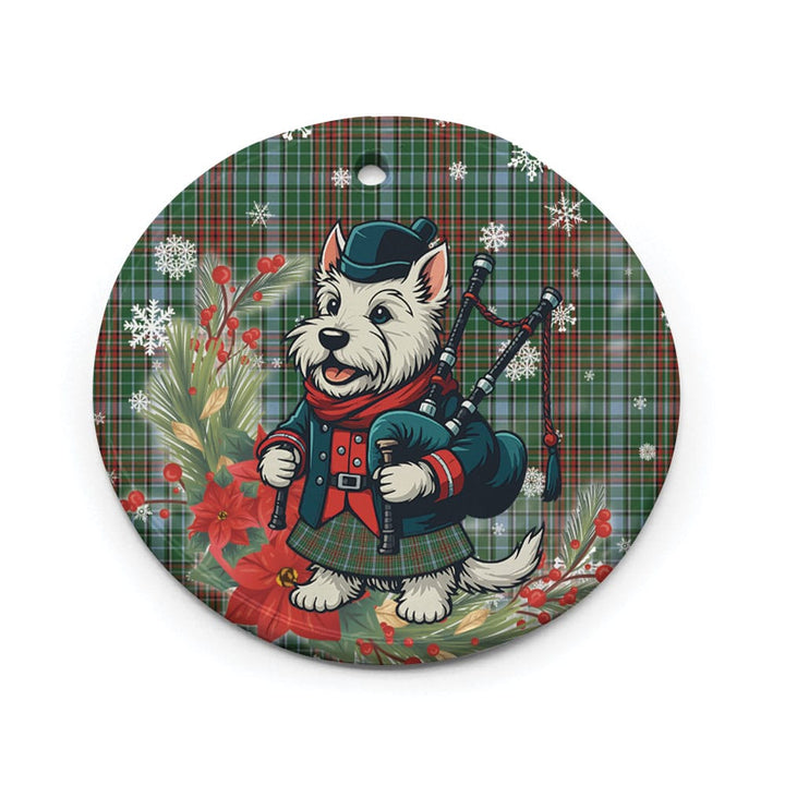 Scottish Gayre Clan Tartan Ceramic Ornament Cute Scottish Terrier Dog Circle Style Tartan Plaid