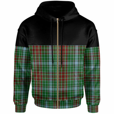 Scottish Gayre Clan Tartan Hoodie - Horizontal Style Zip Tartan Plaid