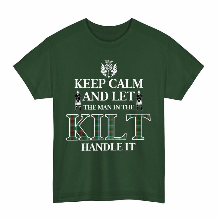 Scottish Gayre Clan Tartan T-Shirt - Keep Calm Tartan Plaid Forest Green Color