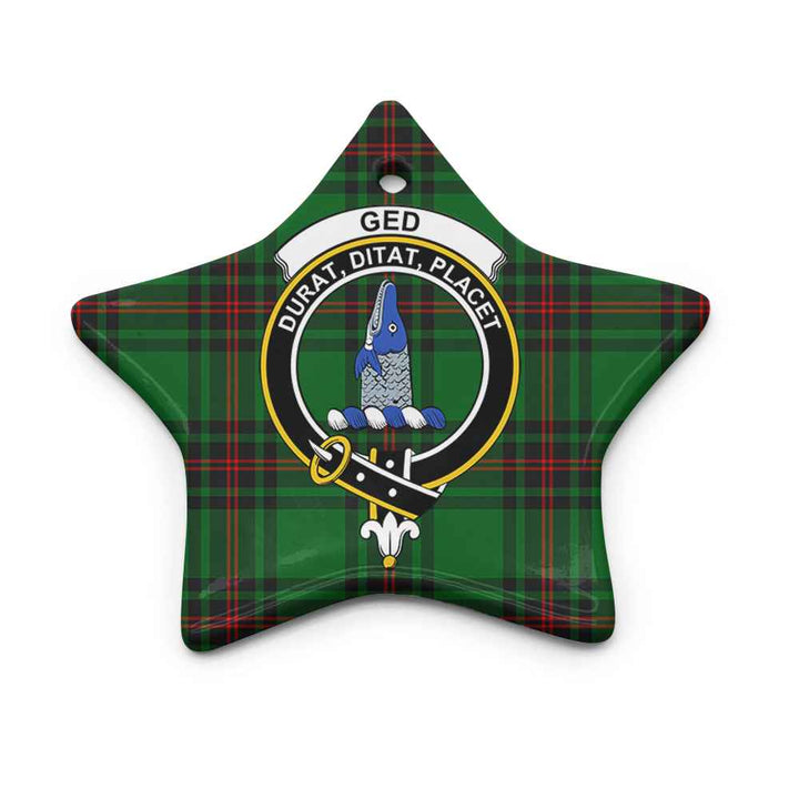 Scottish Ged Clan Crest Tartan Ceramic Ornament Star Shape Tartan Plaid