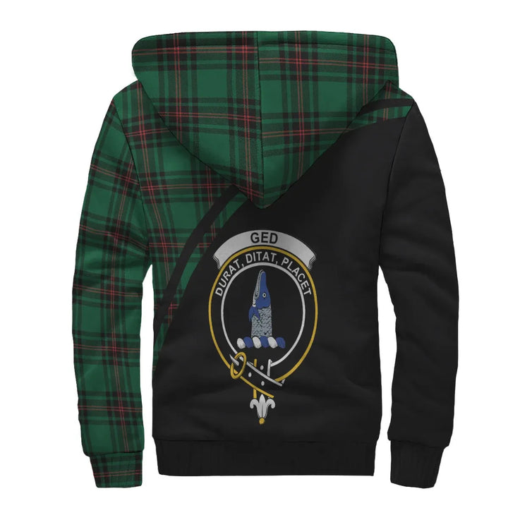 Scottish Ged Clan Crest Tartan Curve Sherpa Hoodie