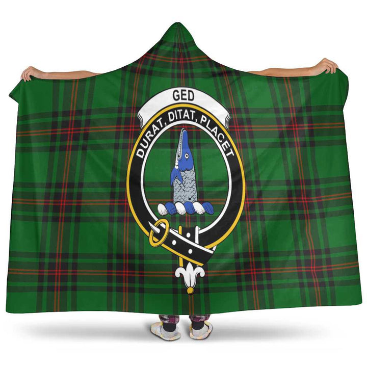 Scottish Ged Clan Crest Tartan Hooded Blanket Tartan Plaid 1
