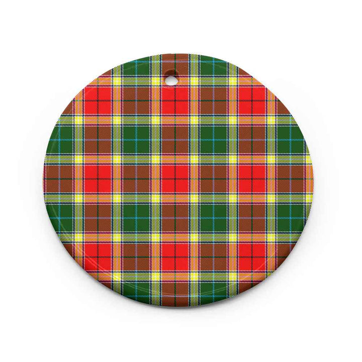 Scottish Gibbs Clan Tartan Ceramic Ornament Circle Shape Tartan Plaid