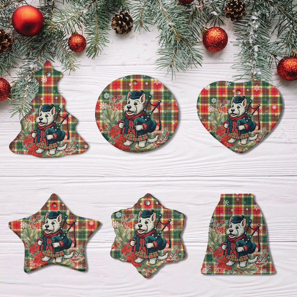 Scottish Gibbs Clan Tartan Ceramic Ornament Cute Scottish Terrier Dog All Style Tartan Plaid