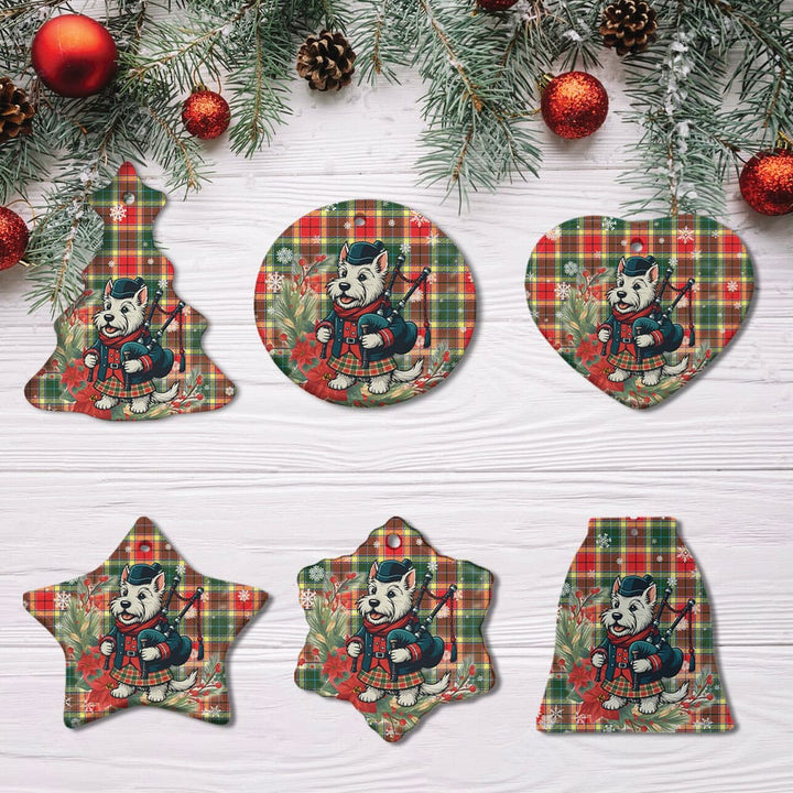 Scottish Gibbs Clan Tartan Ceramic Ornament Cute Scottish Terrier Dog All Style Tartan Plaid