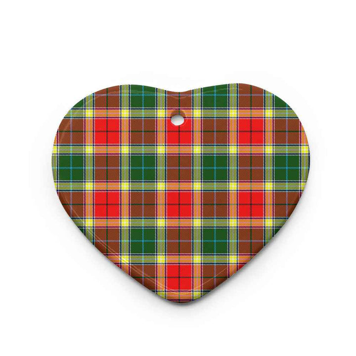 Scottish Gibbs Clan Tartan Ceramic Ornament Heart Shape Tartan Plaid