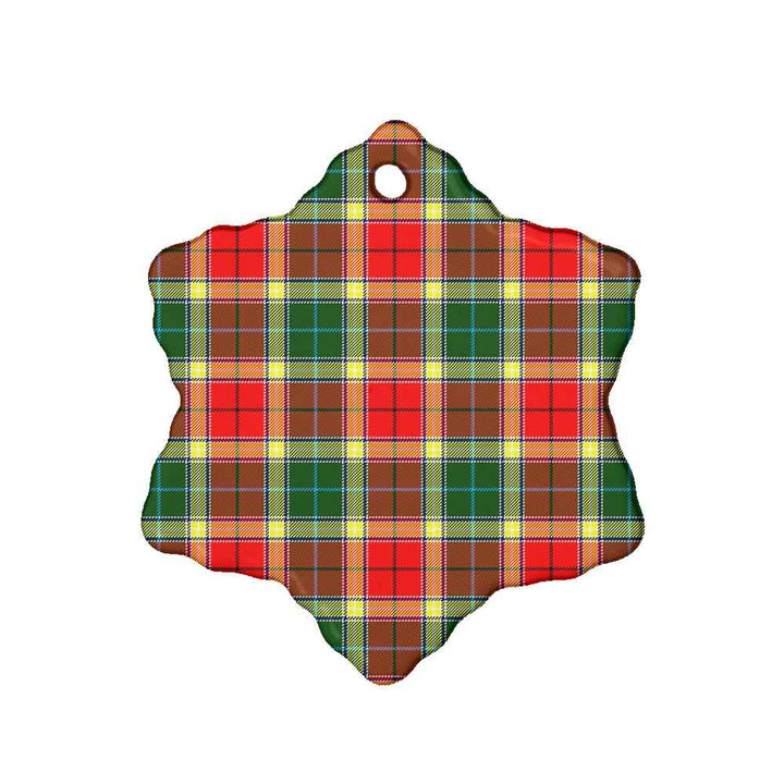 Scottish Gibbs Clan Tartan Ceramic Ornament Snow Flake Shape Tartan Plaid