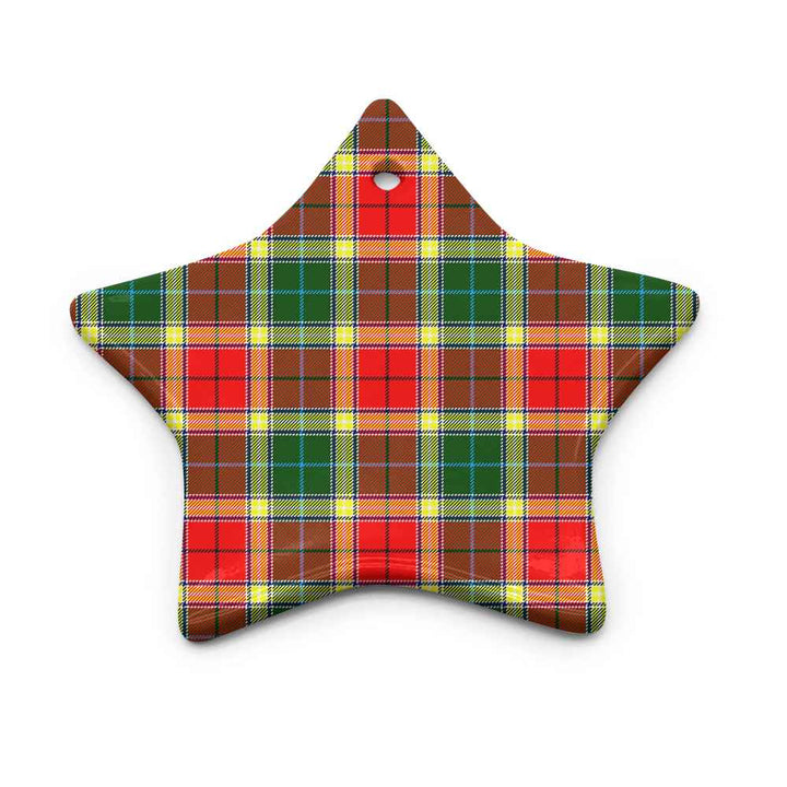 Scottish Gibbs Clan Tartan Ceramic Ornament Star Shape Tartan Plaid