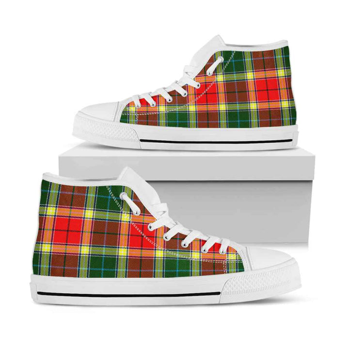 Scottish Gibbs Clan Tartan High Top Shoes White Sole Tartan Plaid